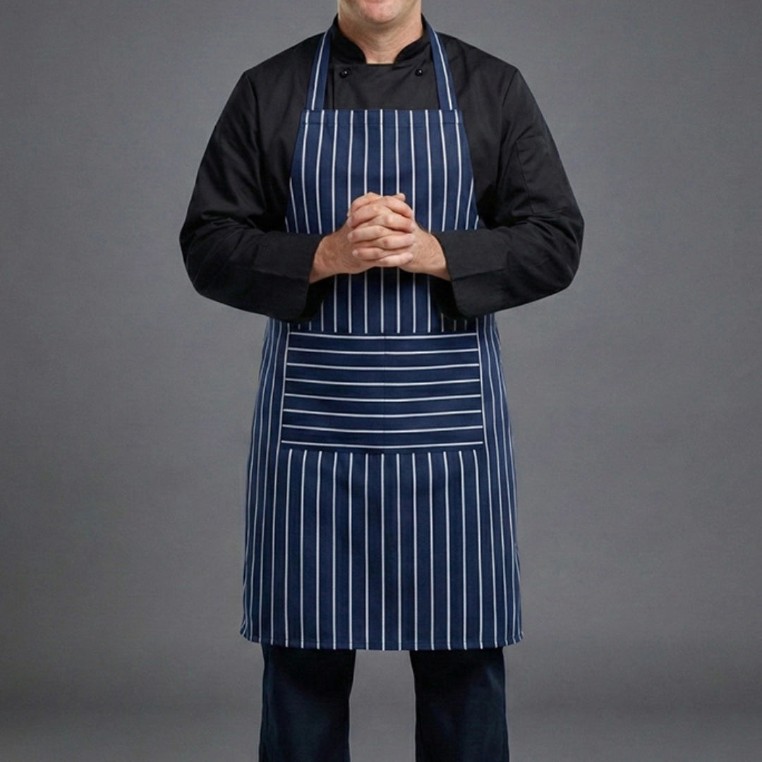 Navy Blue & White Striped Apron