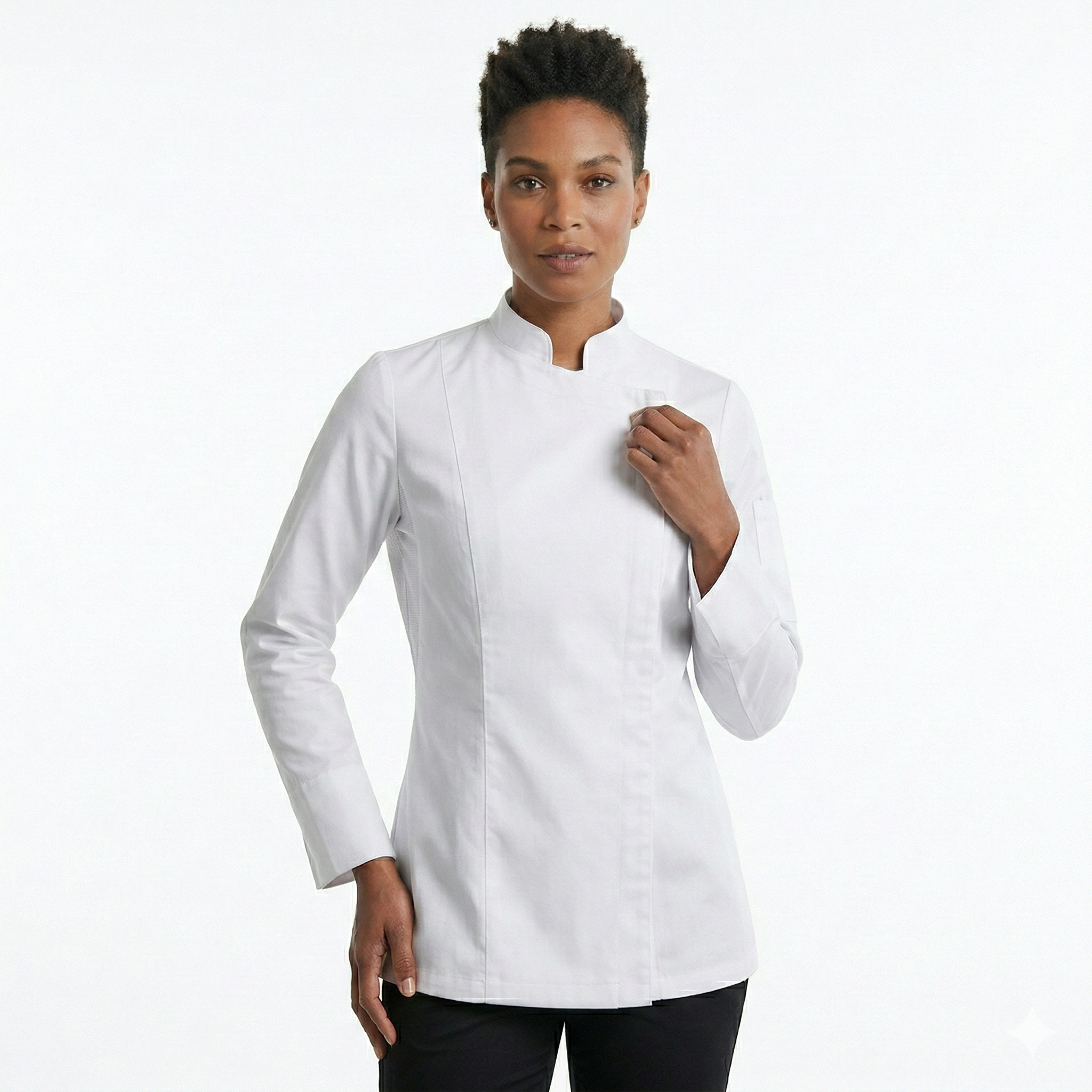 Aveline Womens white chef coat